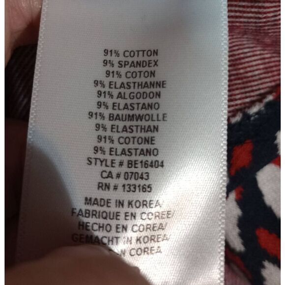 Anthropologie Shirt Ladies Small Eri and Ali Peplum‎ Sleeveless Navy Red - Picture 6 of 7